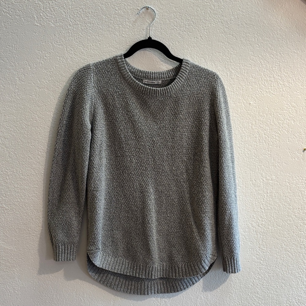 Pink Clover Light Gray Crew Neck Sweater